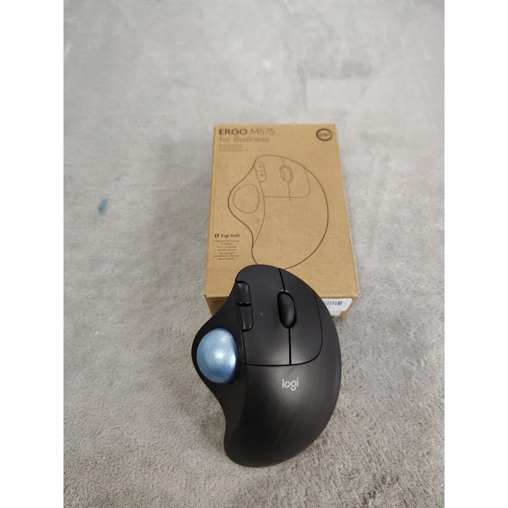 Logitech - ERGO M575 S Wireless Ergonomic Trackball Mouse - Wireless - Black